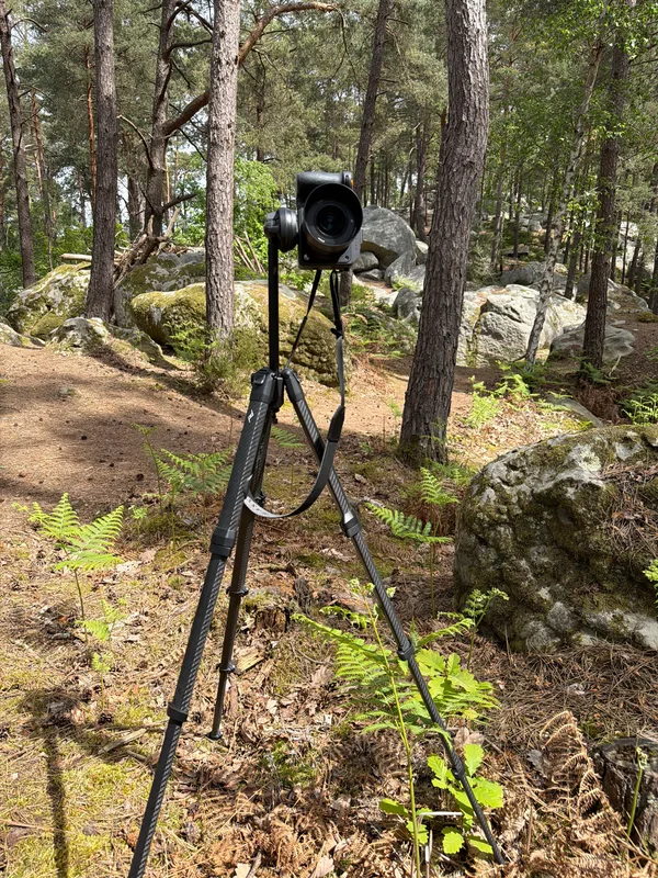 The camera on its tripod, pointed away. The equipment documents itself.