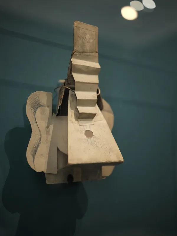 Picasso's Guitar, 1914 — the sheet metal and wire assemblage from MoMA's collection, or a closely related variant, photo